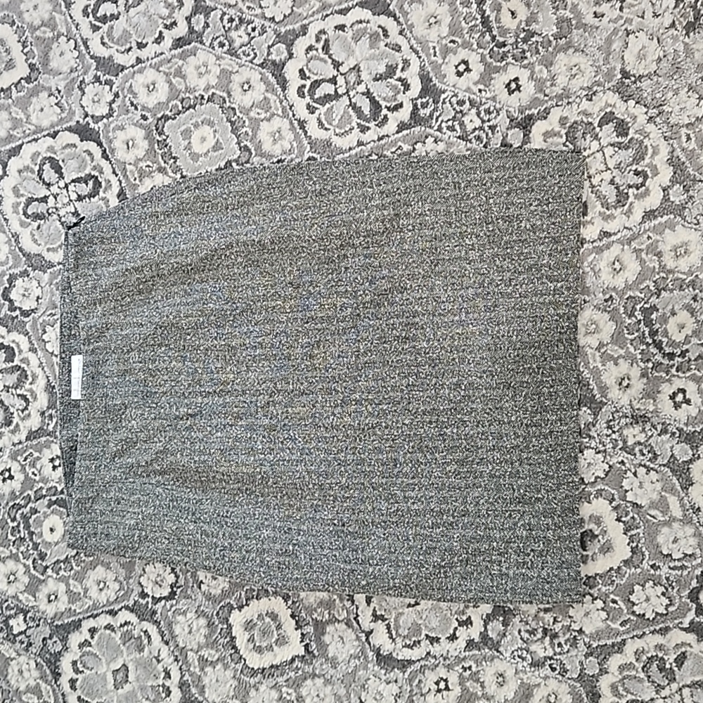 Worthington Pennys Herringbone Black & White (Gray) Pencil Skirt Knee-Length